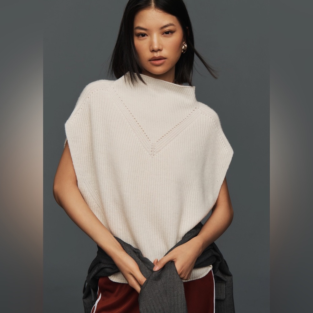 Anthropologie Enza cashmere sweater vest cropped fit
